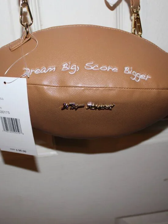 NWT Betsey Johnson Football shaped Kitsch Crossbody Bag with accessories CUTE! - Picture 8 of 9